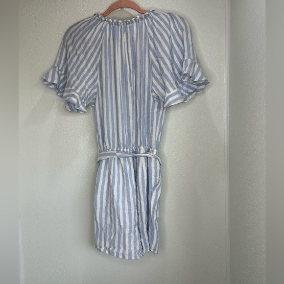 Paige Ice Stripe Blue Harmony Romper Ruffled Size S Beachy Costal Nautical - Picture 3 of 5